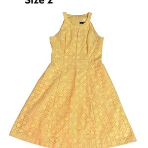 White House Black Market Yellow Lace Dress